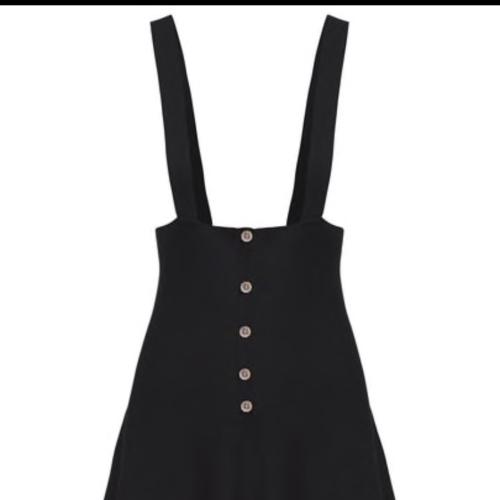 Strap Suiting Buttons Flare Suspenders Skirt